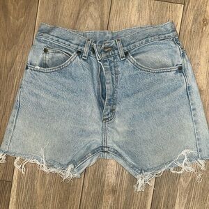 Vintage L.L. Bean Blue Jean Shorts Distressed Frayed Hem
